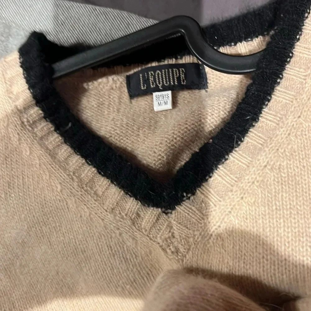 LE EQUIPE WOOL  KNIT VEST SZ M - Picture 4 of 9